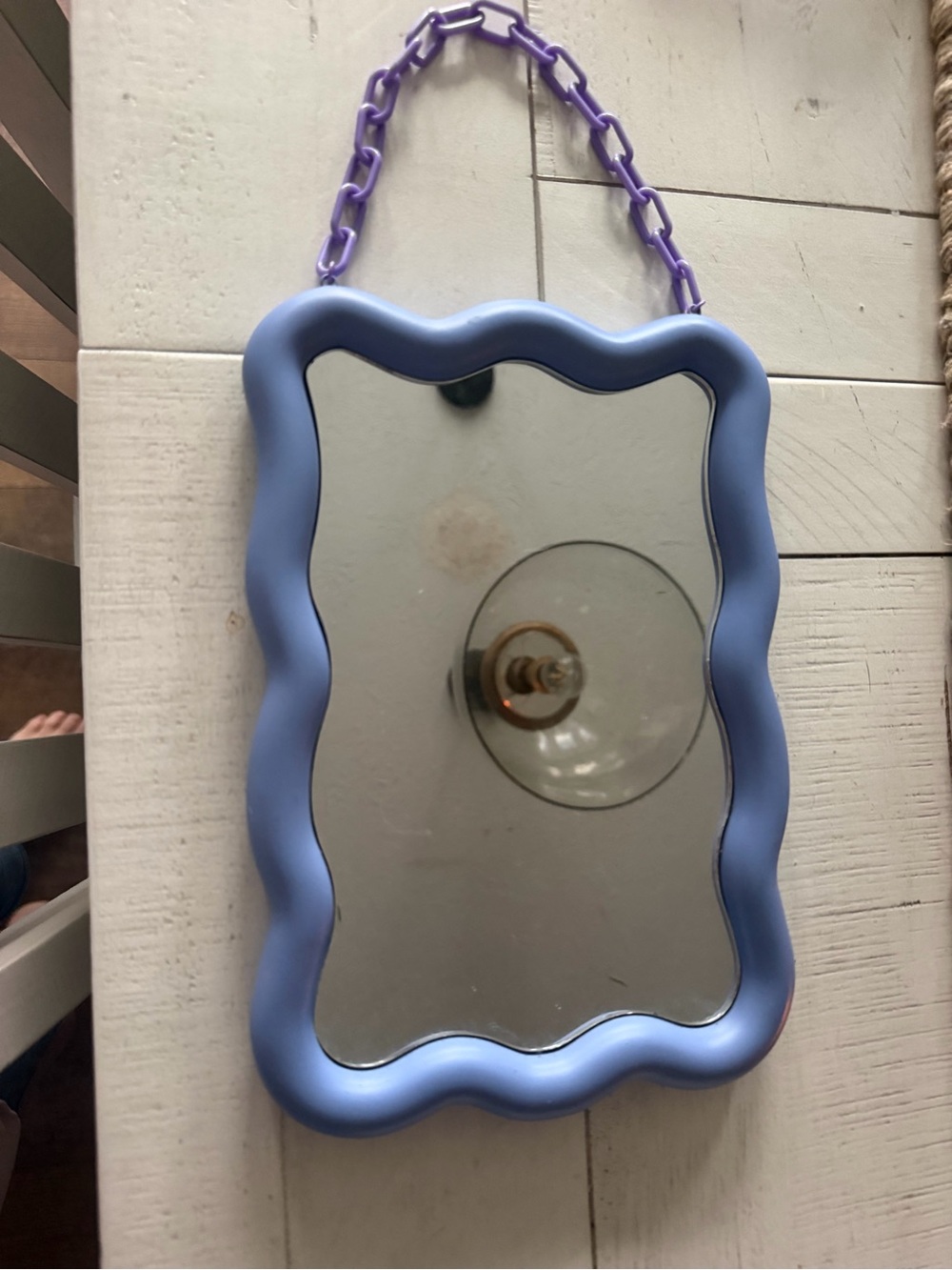 Urban outfitter Lavender Wavy Frame Wall Mirror with Purple Chain
